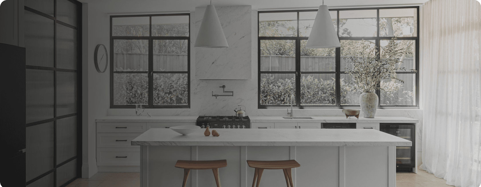 Bright white kitchen painted by Roberts Trading in Sydney