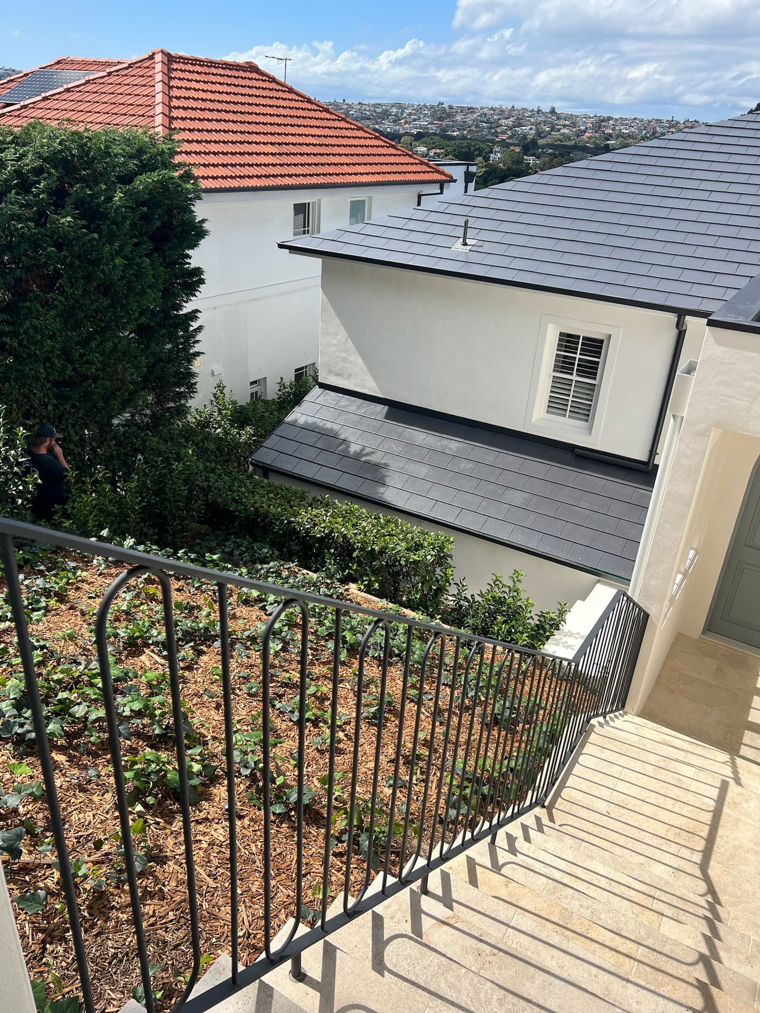 Coated steel staircase on a Bellevue Hill home, near Paddington
