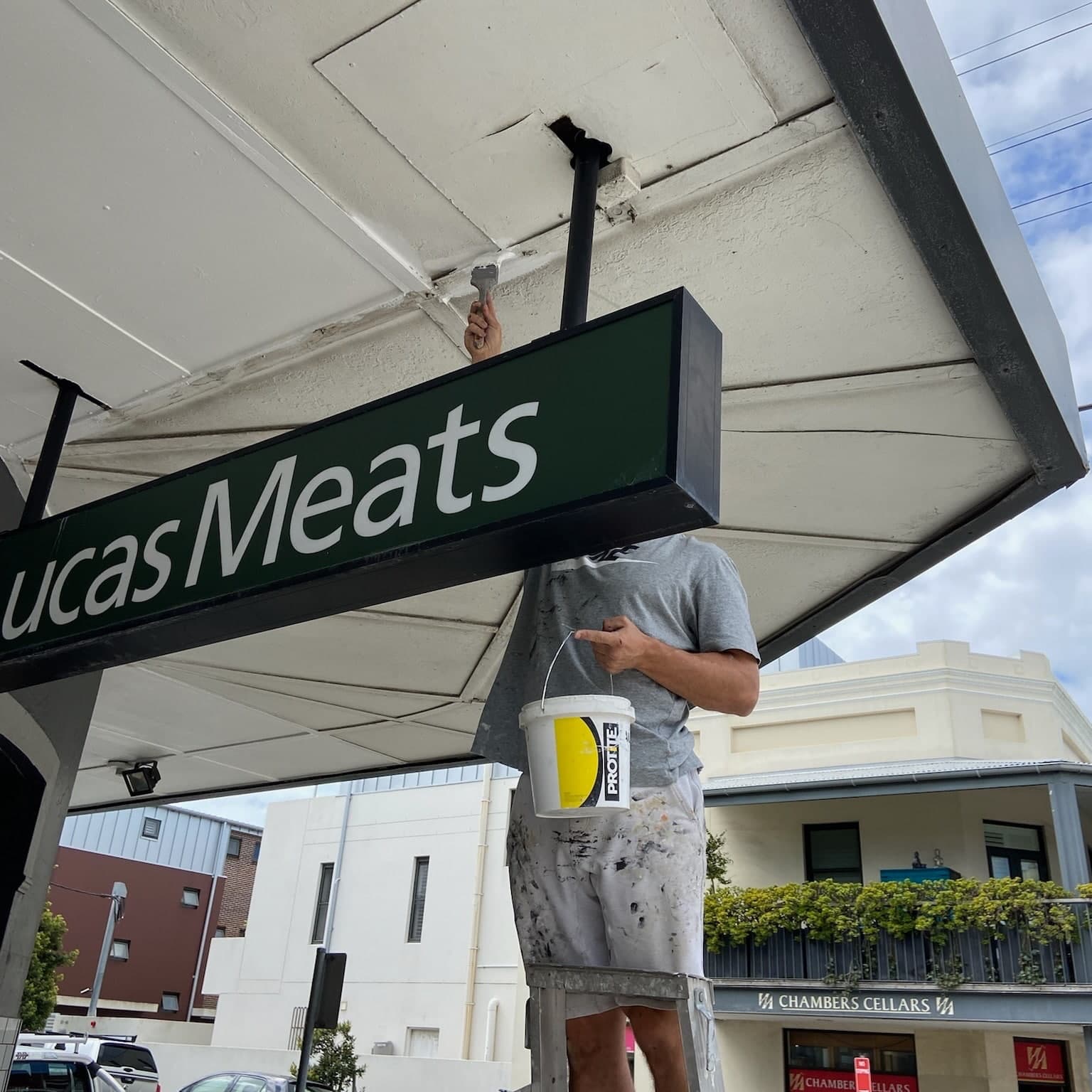 Commercial painter at work in Sydney